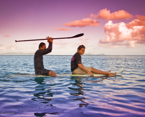 Resort Fiji Stand Up Paddle Fun in Glassy Colours